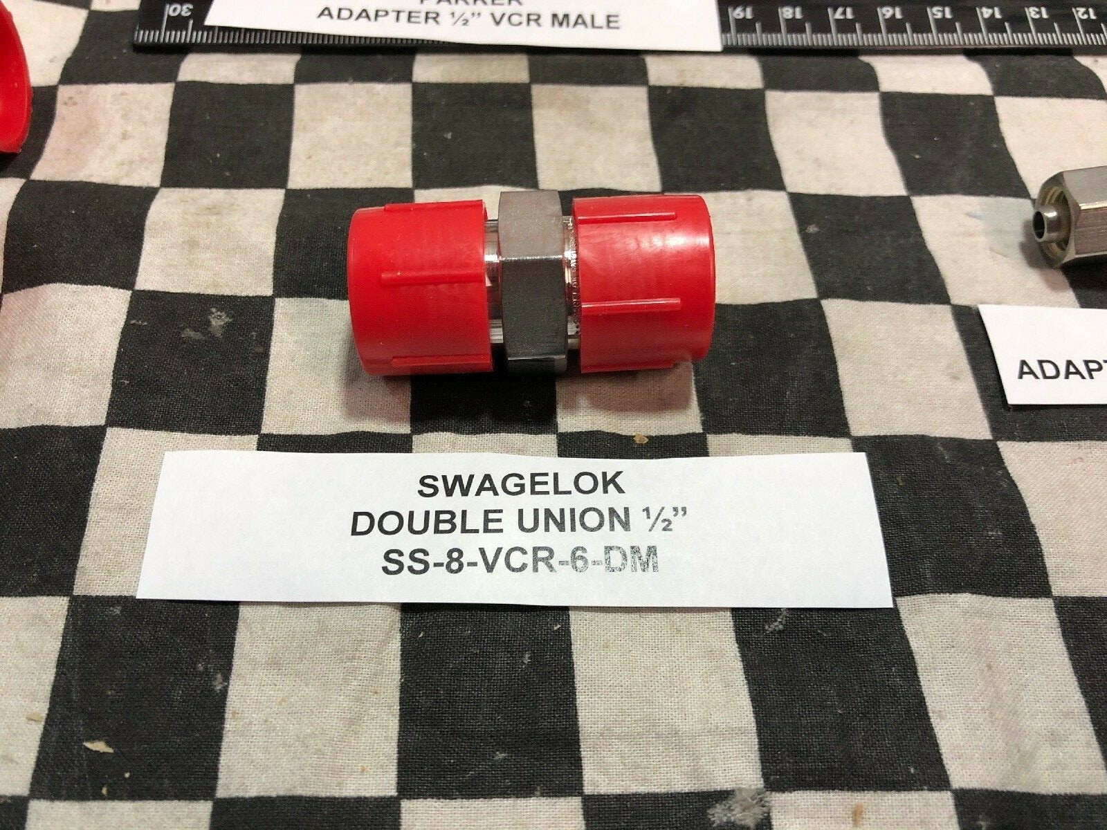 LOT OF 5, Swagelok / Parker Adapter Union 1/2” VCR, SS-8-VCR-6-DM, SHIPSAMEDAY