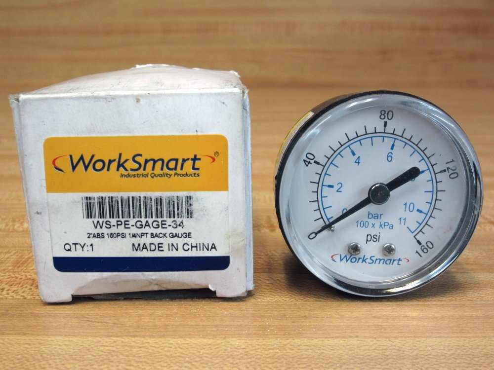 WorkSmart WS-PE-GAGE-34 2″ Pressure Gauge 160 PSI 0-160 PSI