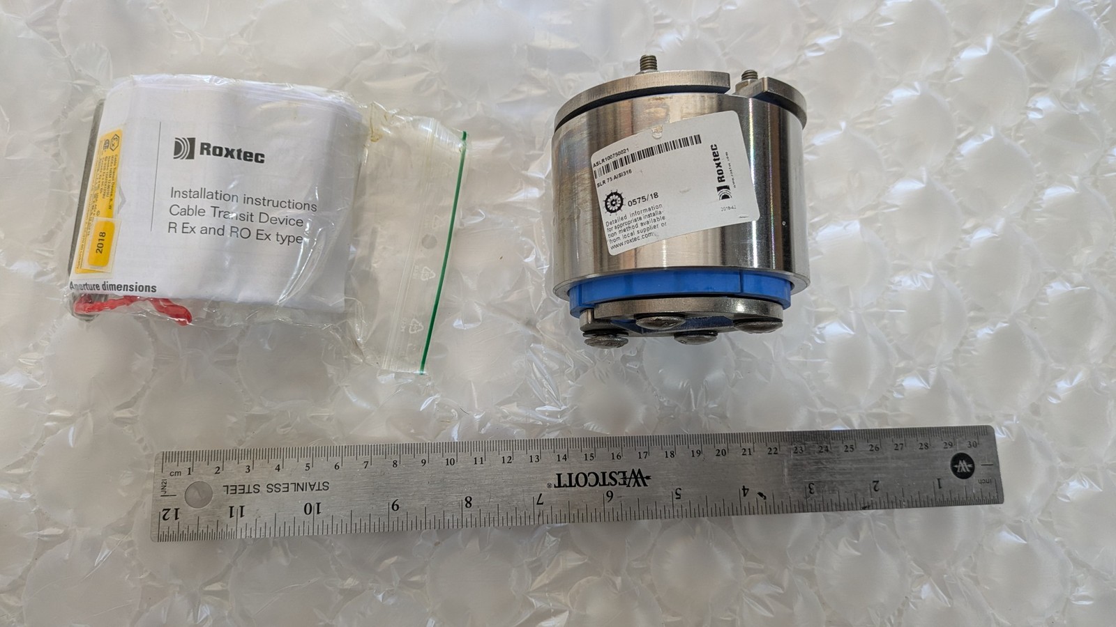 ROXTEC 12ATEX1249U CABLE TRANSIT DEVICE ASLR100750021 SLR 75 AISI316