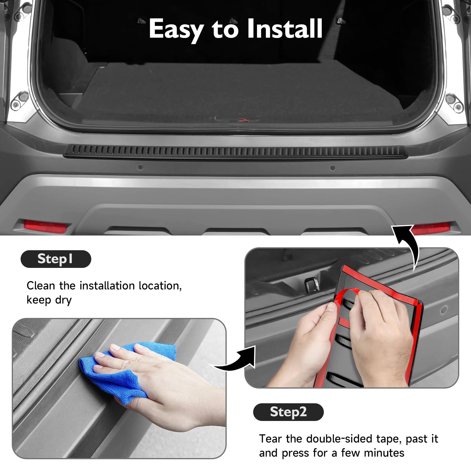 Nissan Rogue 2021-2026 Rear Bumper Protector ABS Matte Black Entry Guard