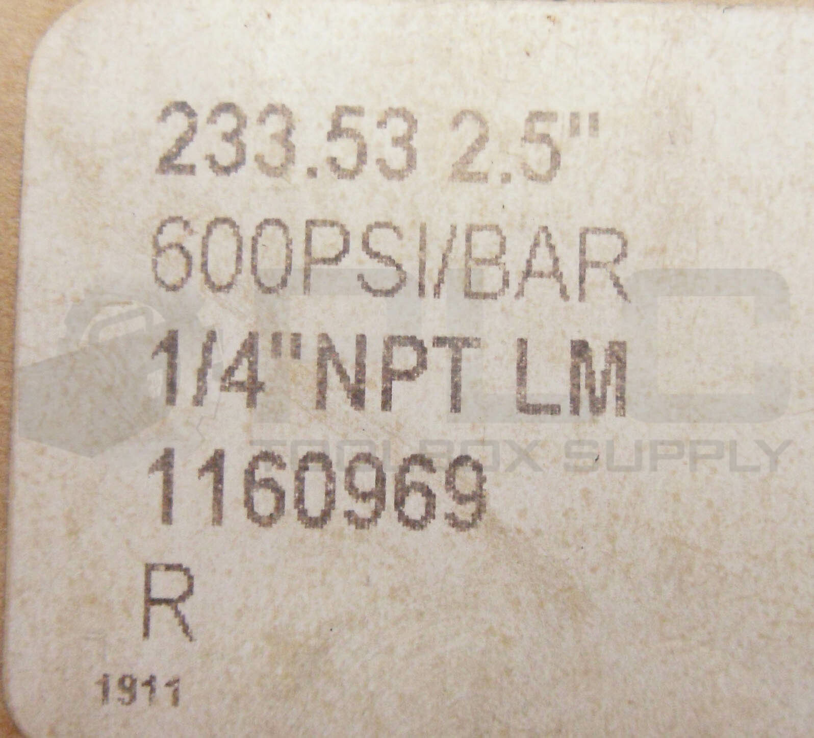 NEW SPAN 1160969 GAUGE 600PSI/BAR 1/4″NPT LM