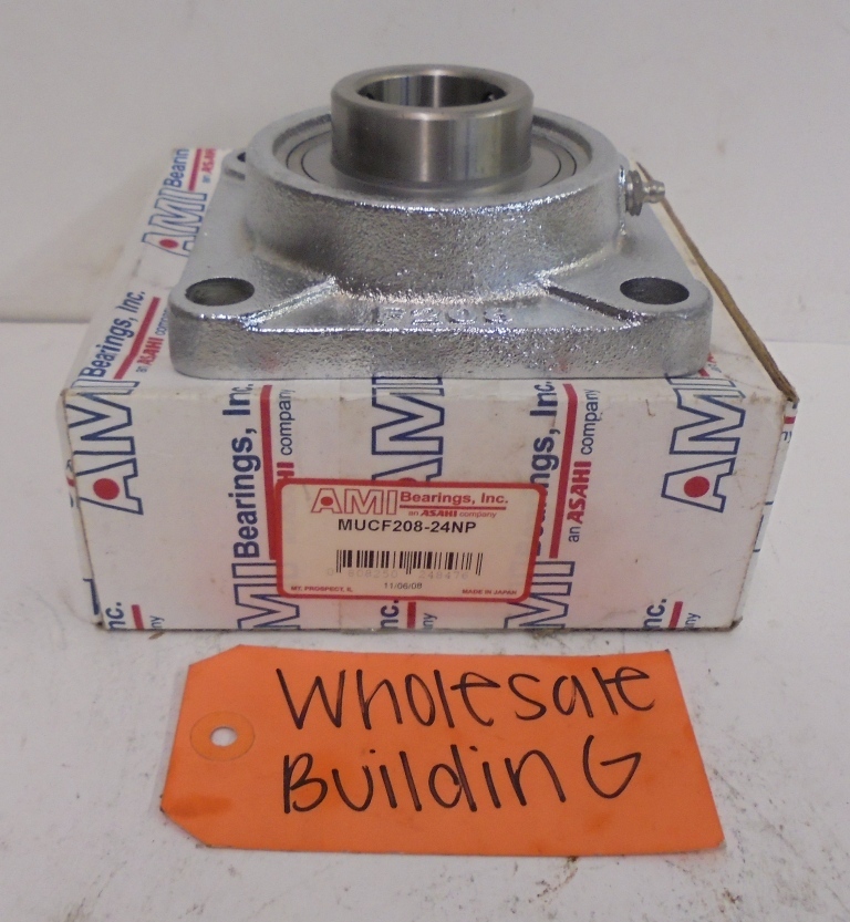 AMI 4-BOLT FLANGE BEARING, MUCF208-24NP, 1-1/2″ BORE, 5-1/8″ LENGTH