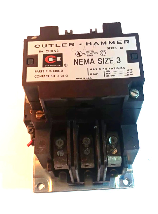 CUTLER HAMMER C10EN3 SER. B1, 3 Pole Contactor 120 Volt Coil