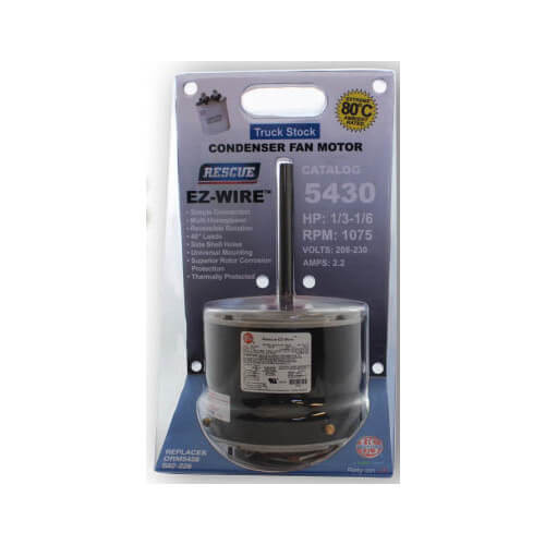 US Motors 5430 Rescue EZ-Wire 1/6-1/3 HP 1075 RPM 208/230V Condenser Motor
