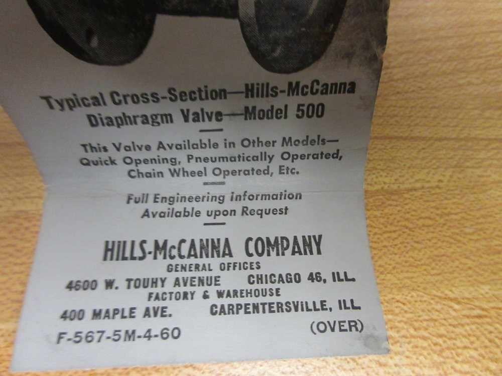 Hills-McCanna 1-1/2″ 510 SCR.N1 Diaphragm Valve F-567-5M-4-60
