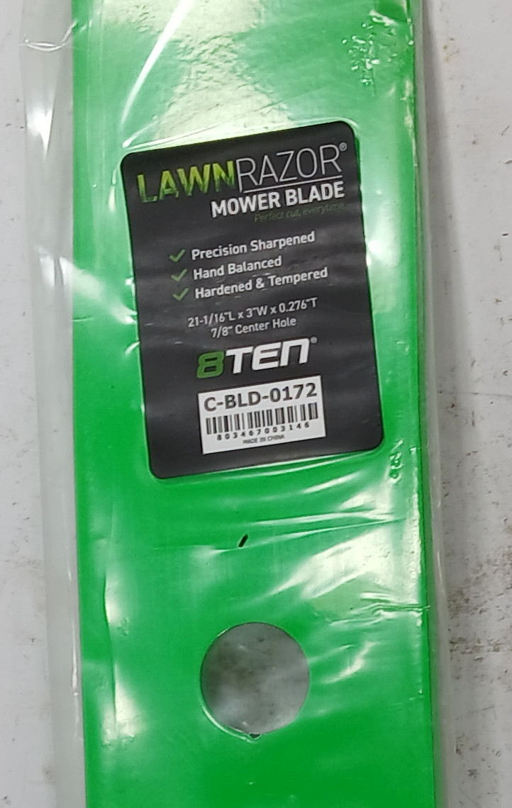 1 NEW 8TEN C-BLD-0172 JOHN DEERE LAWNRAZOR HIGH LIFT BLADE NNB ***MAKE OFFER***