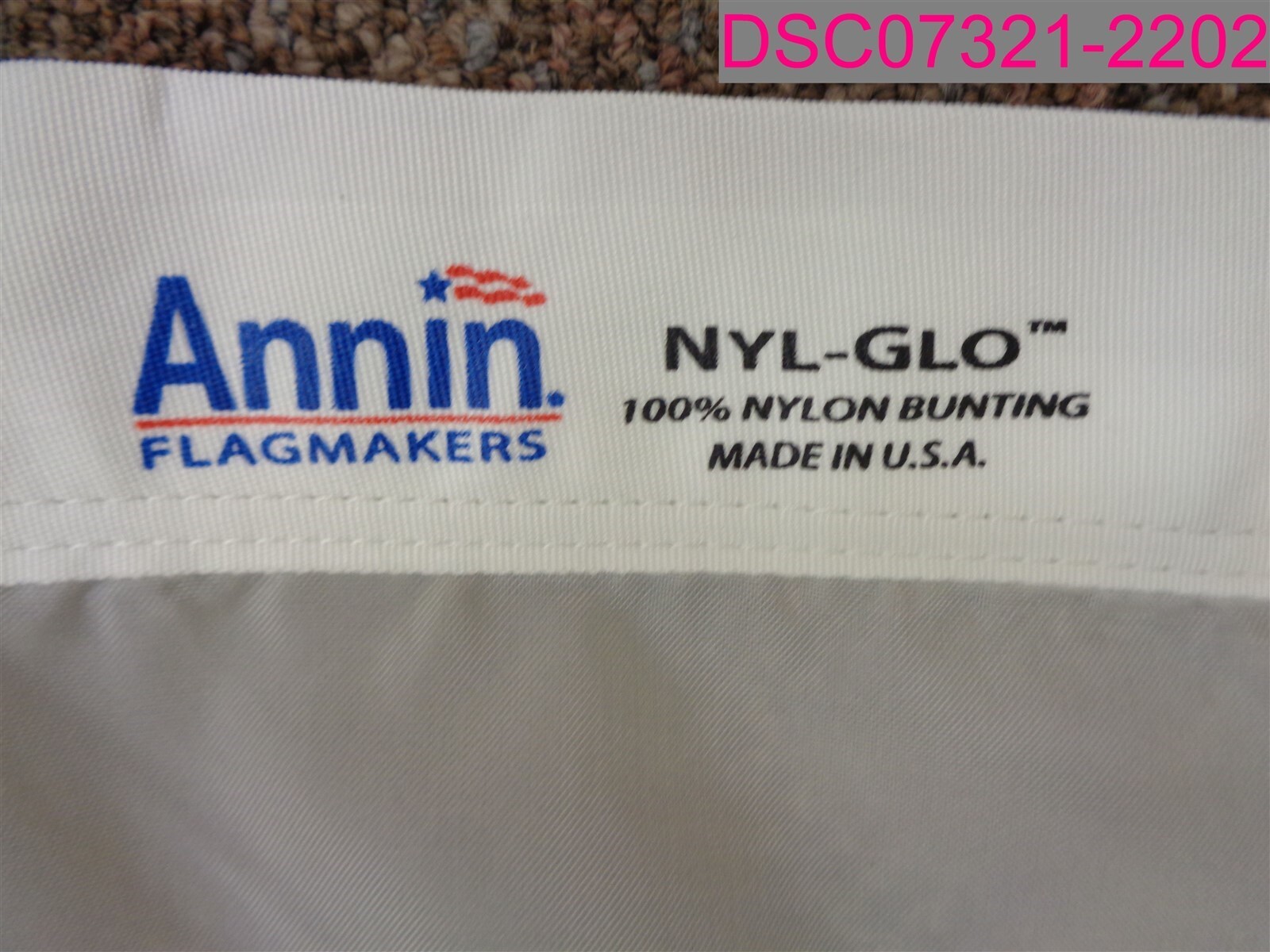 Annin Flagmakers Nyl-Glo White Flag 5’x8′, “Woodland Pulp LLC” #1092923