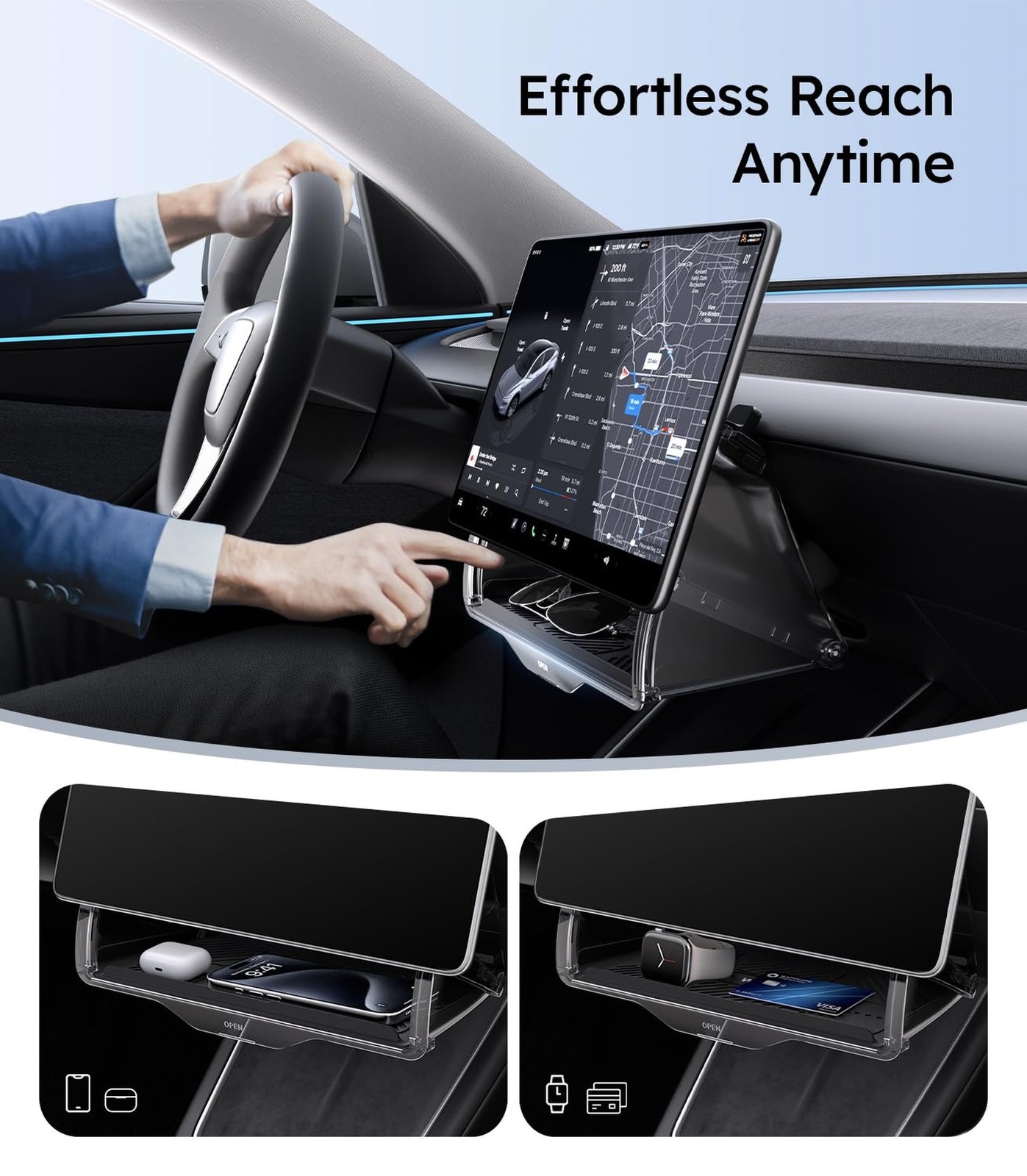 Wigoo Under Screen Organizer for Model Y 2019~2026, Including Model Y Juniper…