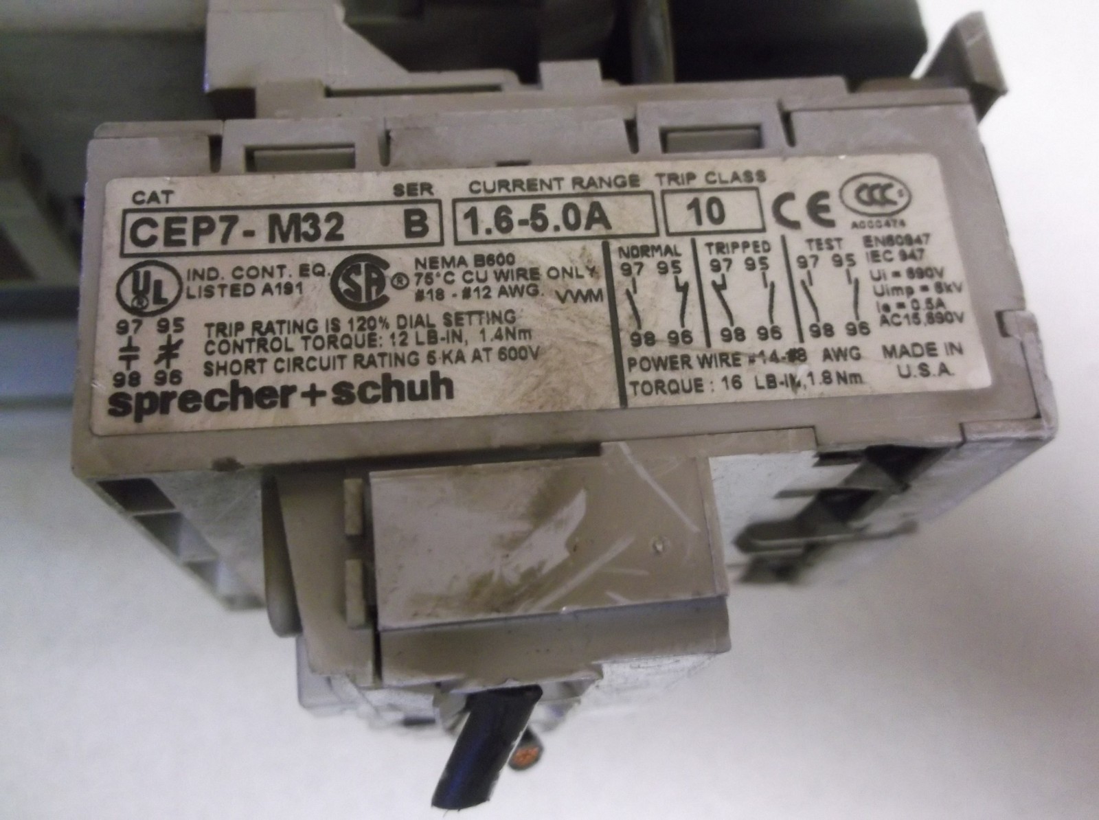 Sprecher + Schuh CA7-23C-10 Contactor Assembly Cat CEP7-M3R Series B