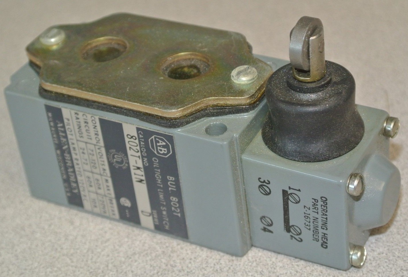 ALLEN-BRADLEY 802T-K1N Series D / OILTIGHT LIMIT SWITCH / / NEW SURPLUS