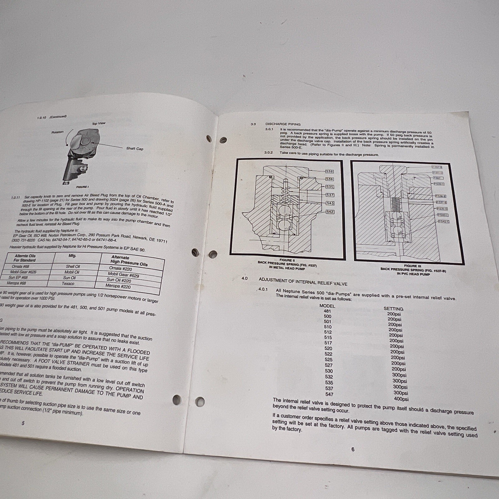 MANUAL ONLY Neptune Pump Model# 500 500A 500E Operating Instruction Día-Pump