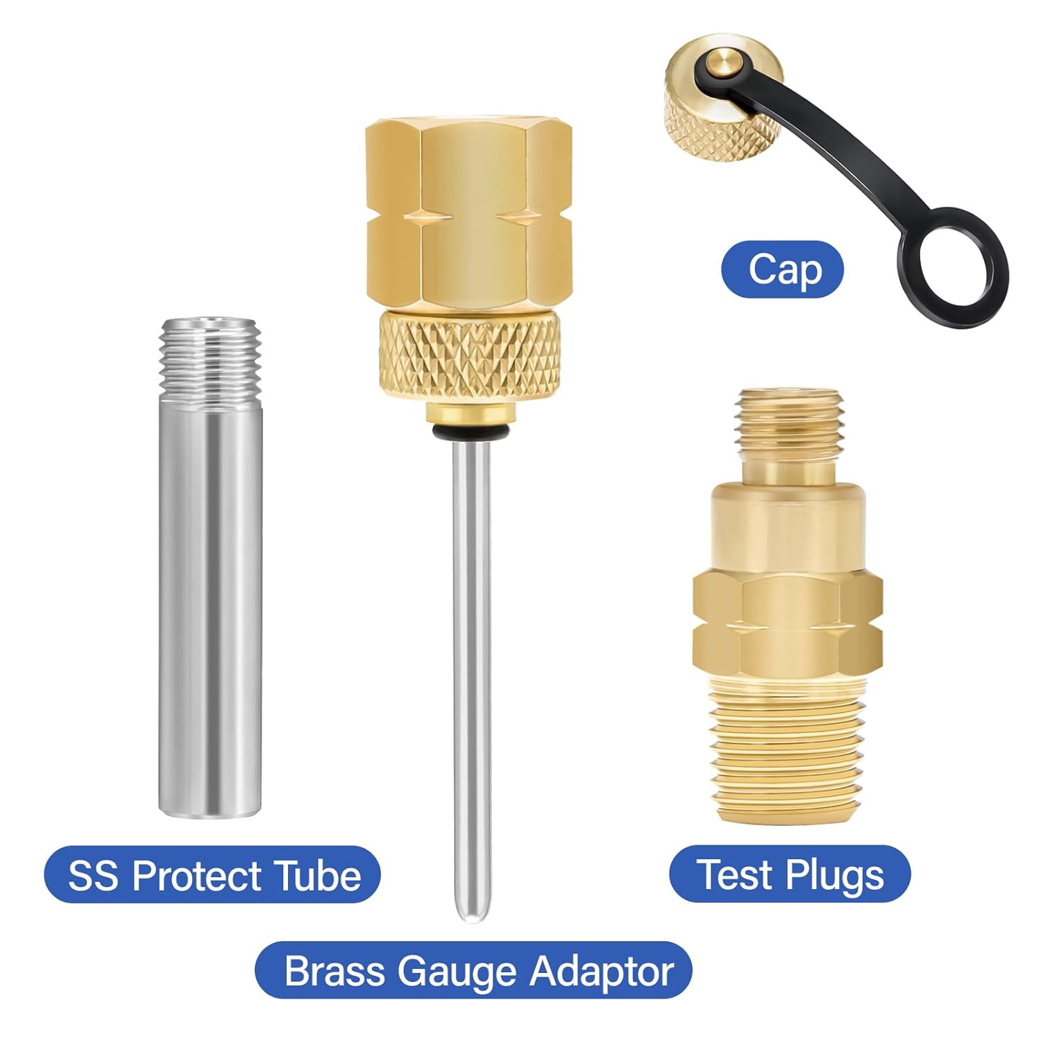 Pressure and Temperature Test Kit，0-100 Psi/Ft H2O/Kpa/Meters H2O, 0°F to 220°F&