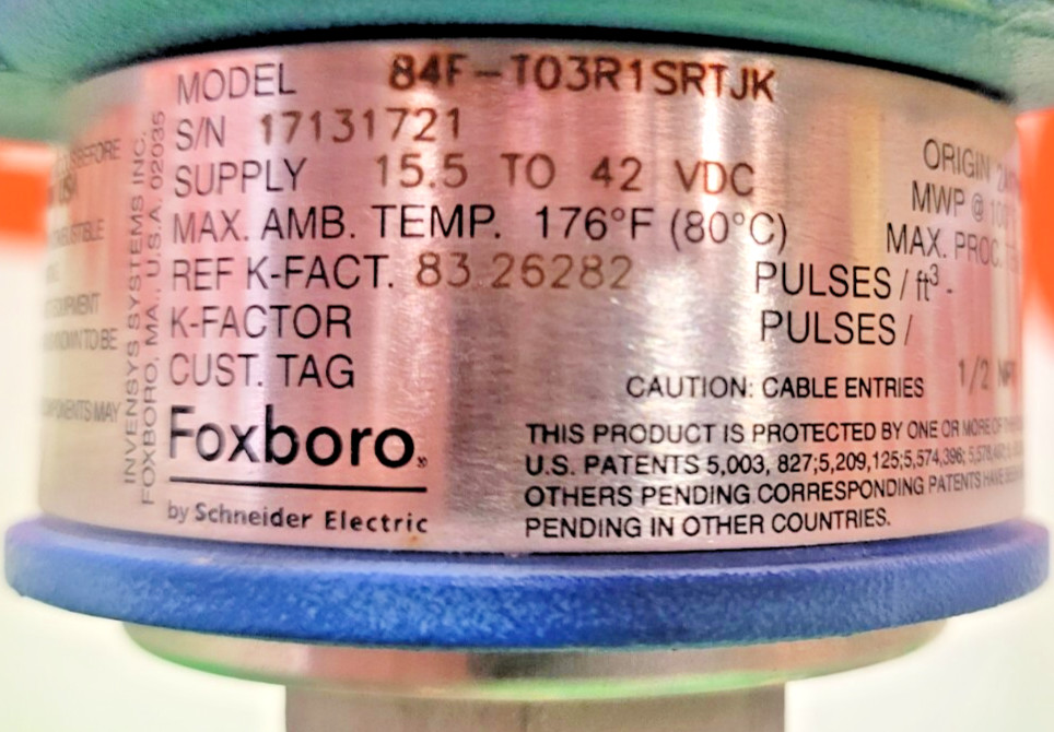 ⚡FOXBORO 84F VORTEX FLOW METER 3″ CL150 RF SS PESSCO OFFERING 1 G051625-15 🗽