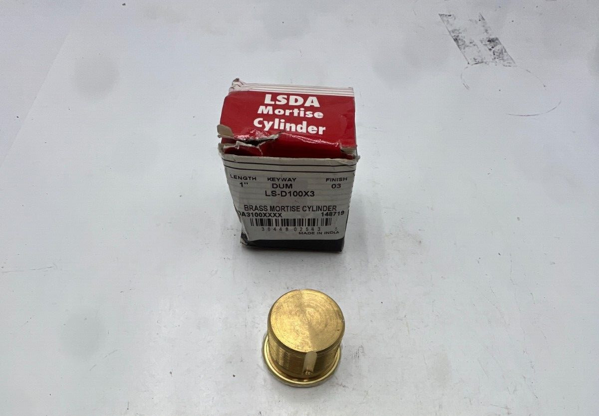 BOX OF 3 LSDA LS –D100X3 KEYWAY DUMMY 1” FINISH 3 BRASS