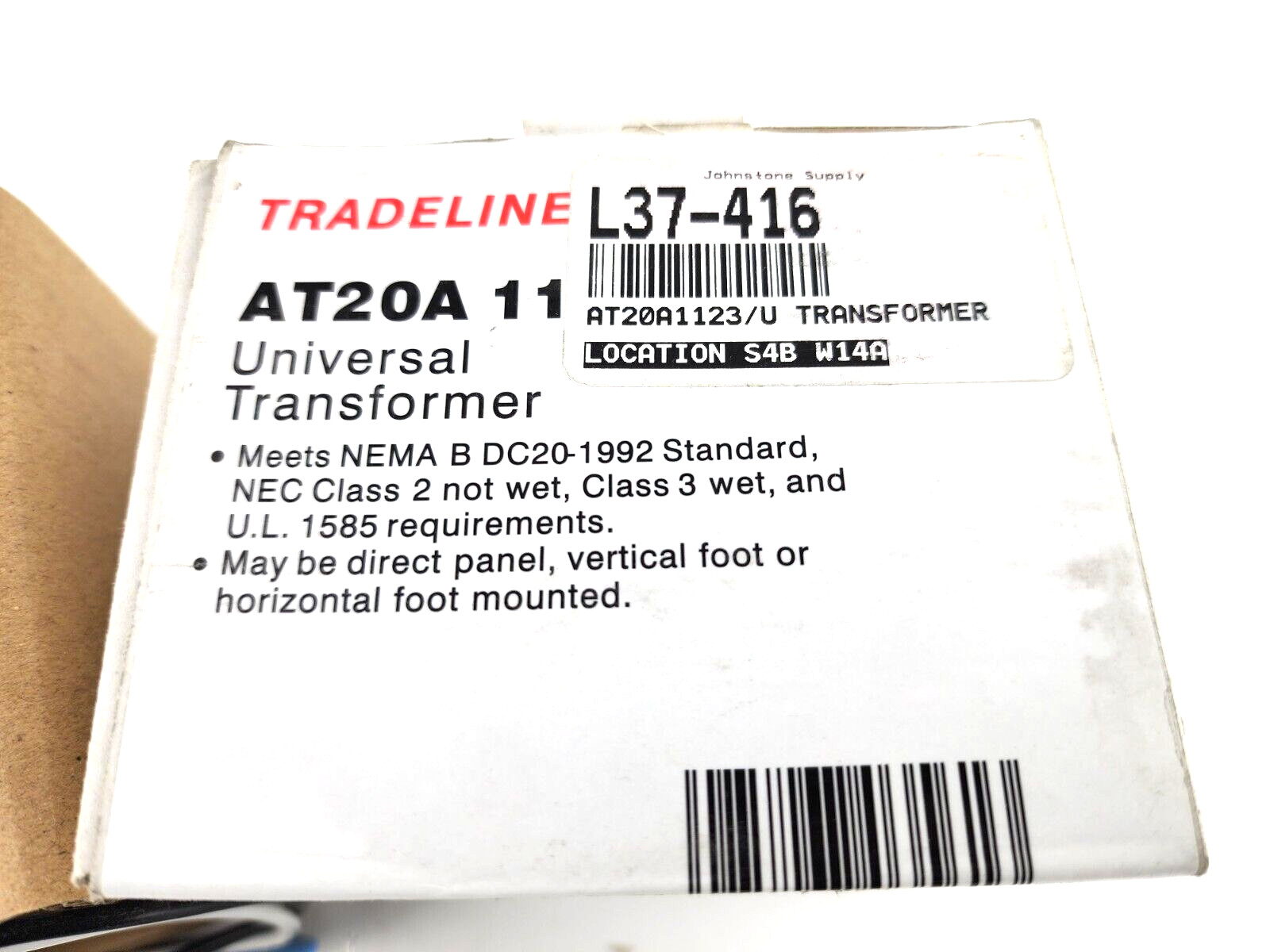 Honeywell Tradeline Universal Transformer AT20A1123 Foot Mounted 120VAC 9″ Lead