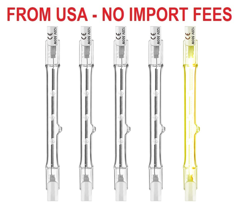 R7S Halogen Bulbs 500W 120V, R7S T3 118mm 500W Bulbs 4.6 Inch, J Type Double End