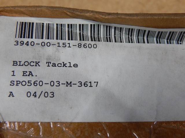 McKissick GGG-B-490, BLK LJ-301-B, 3940000518600 8″ Block Tackle Iron Galvanized