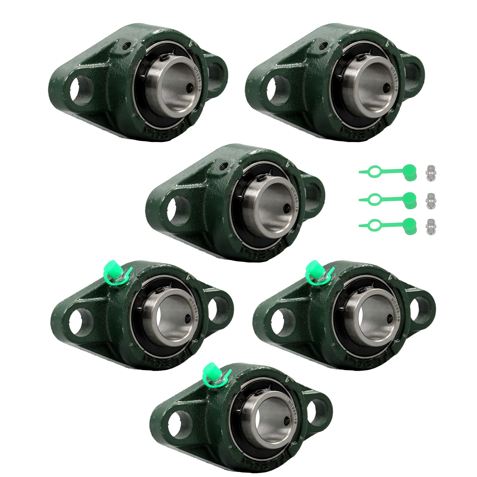 6Pcs UCFL205-16 Solid Base Pillow Block Flange Mounted Bearing 1″ Bore 2 Bolt