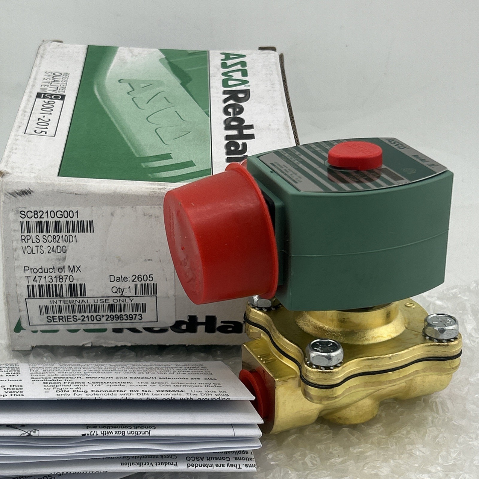 ASCO RED HAT 3/8″ 24VDC SOLENOID VALVE SC8210G001 NOS free ship USA