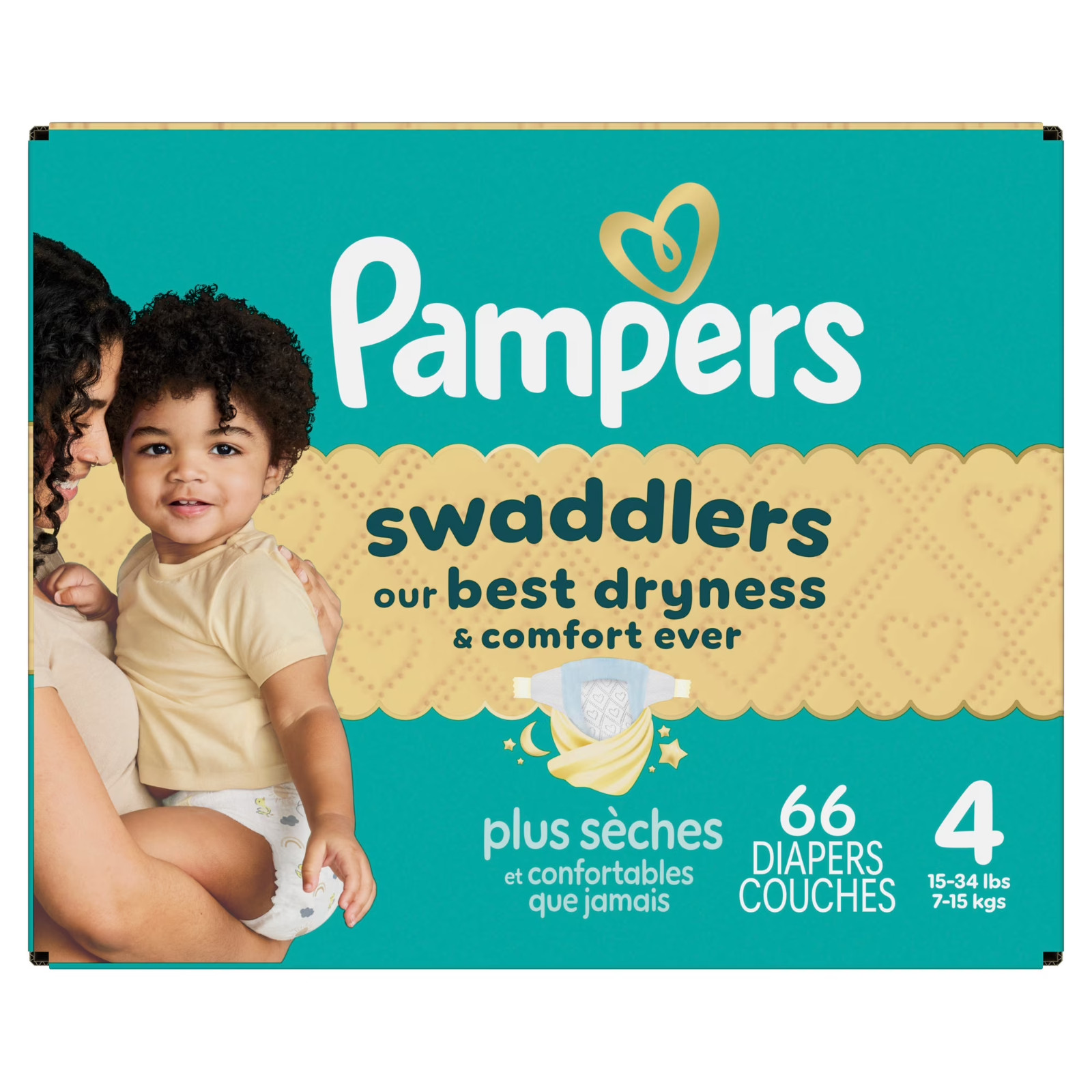 Pampers Swaddlers Diapers, Size S4, 66 Count