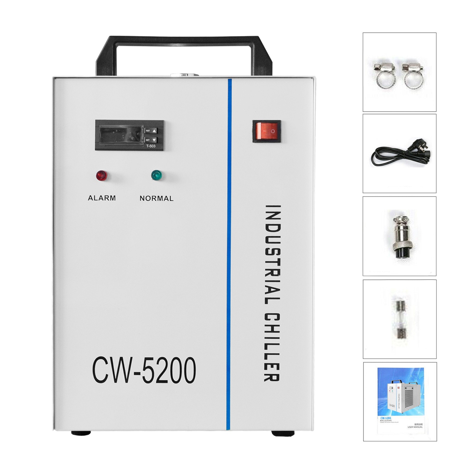 6L Industrial Water Chiller CW-5200 for 60W-150W CO2 Laser Engraving Machines US