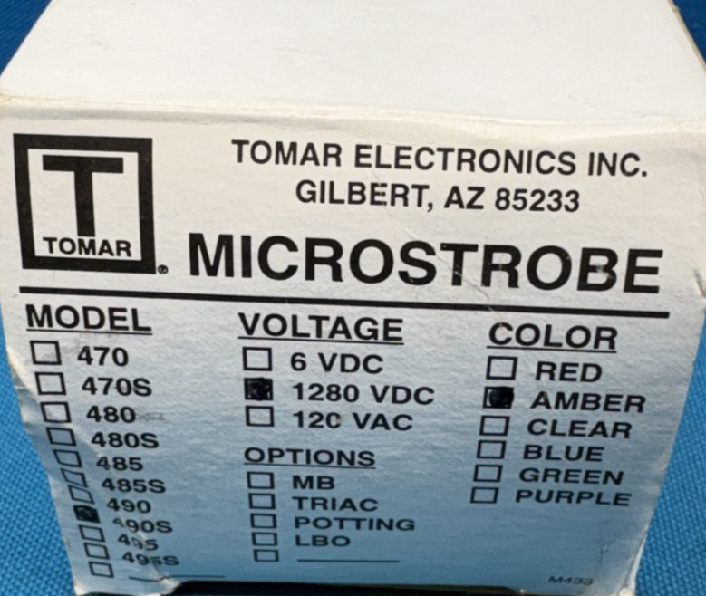 Tomar 490S-1280 Replacement High Voltage Microstrobe IV Light – Amber