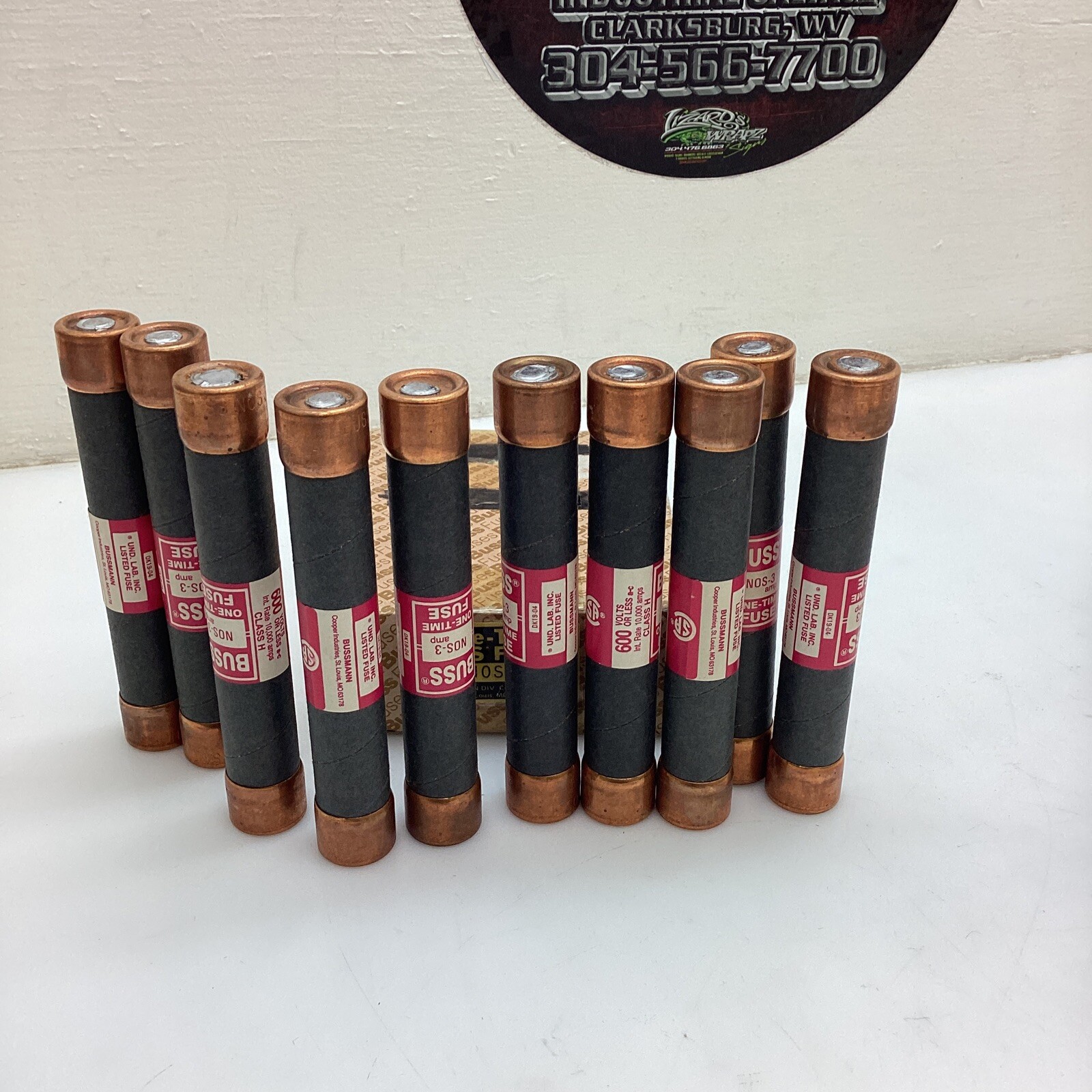 *LOT OF 10* NEW BUSS NOS 3 ONE-TIME 3 AMP 3A FUSES NOS3