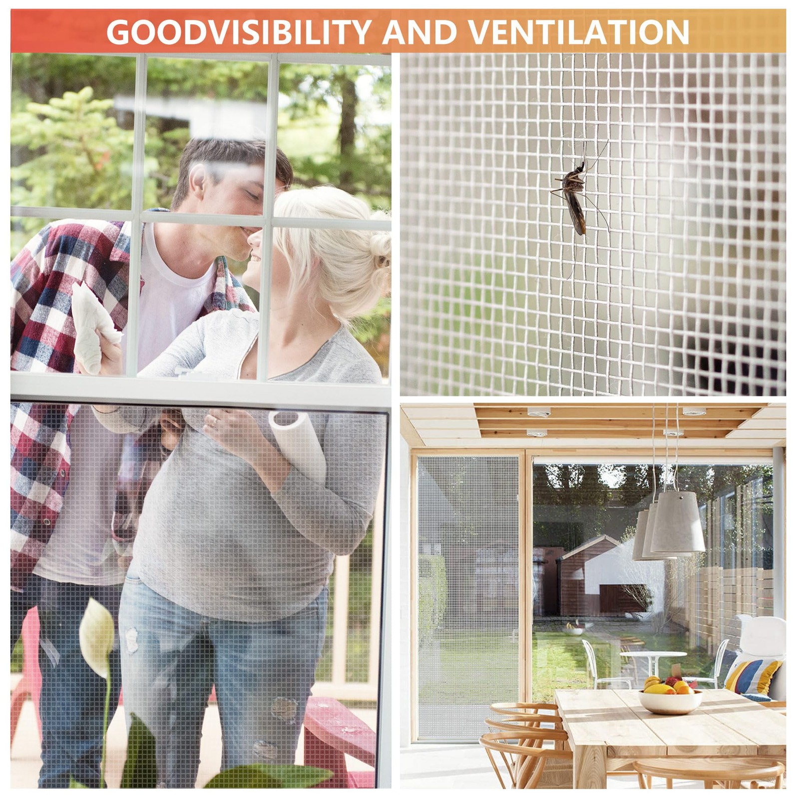 48In x 100Ft Aluminum Window Screen Mesh, High-Strength x 100F, Silver