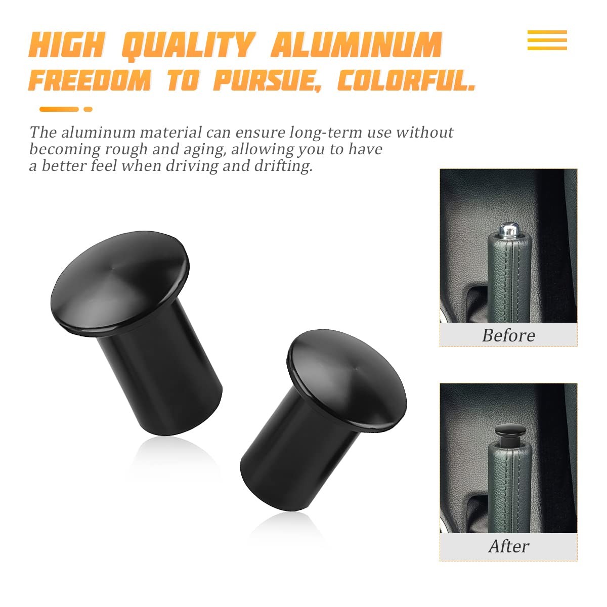 AICEL Turn Knob Drift Button, 2 Pcs E-Brake Handle 0.4*0.3*0.2in, Black
