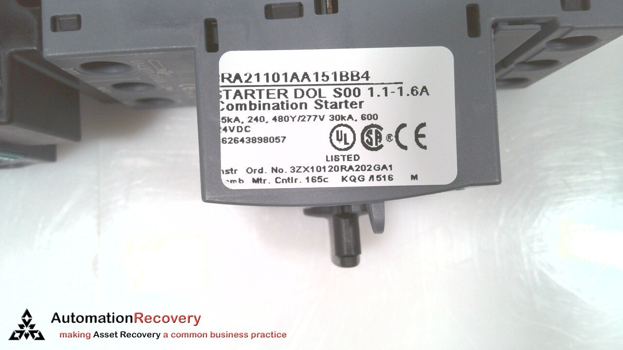 SIEMENS 3RA21101AA151BB4 COMBINATION STARTER, NEW #326401