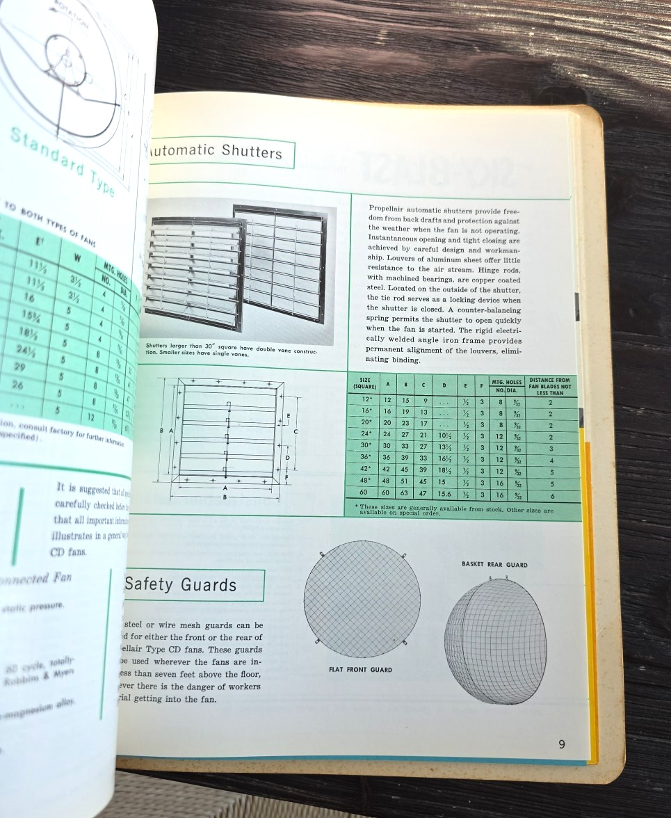 C. 1960s Robbins & Myers Inc Propellair Axial Fans Sales Bulletin Catalog