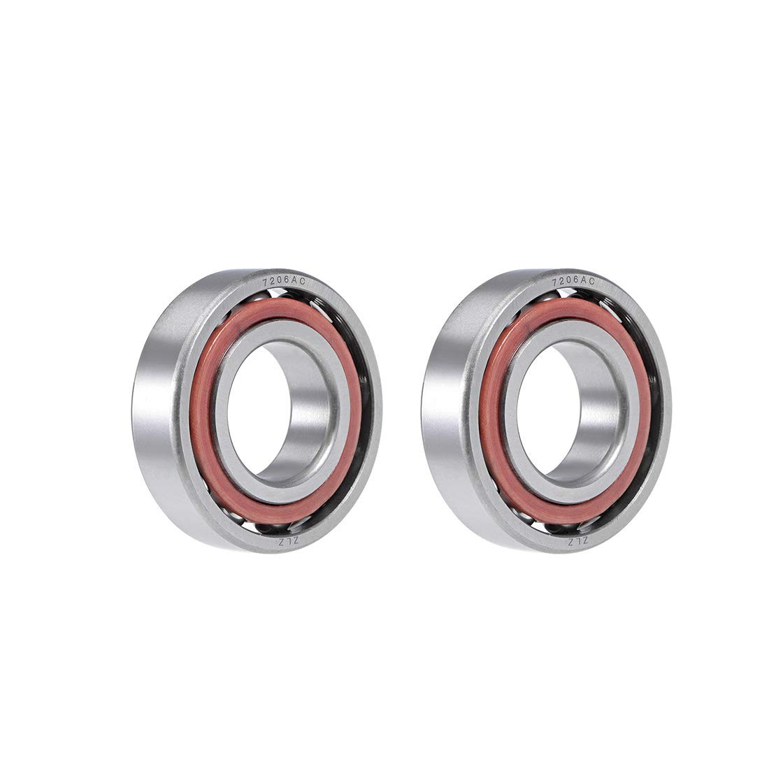 uxcell 7206AC Angular Contact Ball Bearing 30x62x16mm, Single Row, Open, 25° Con