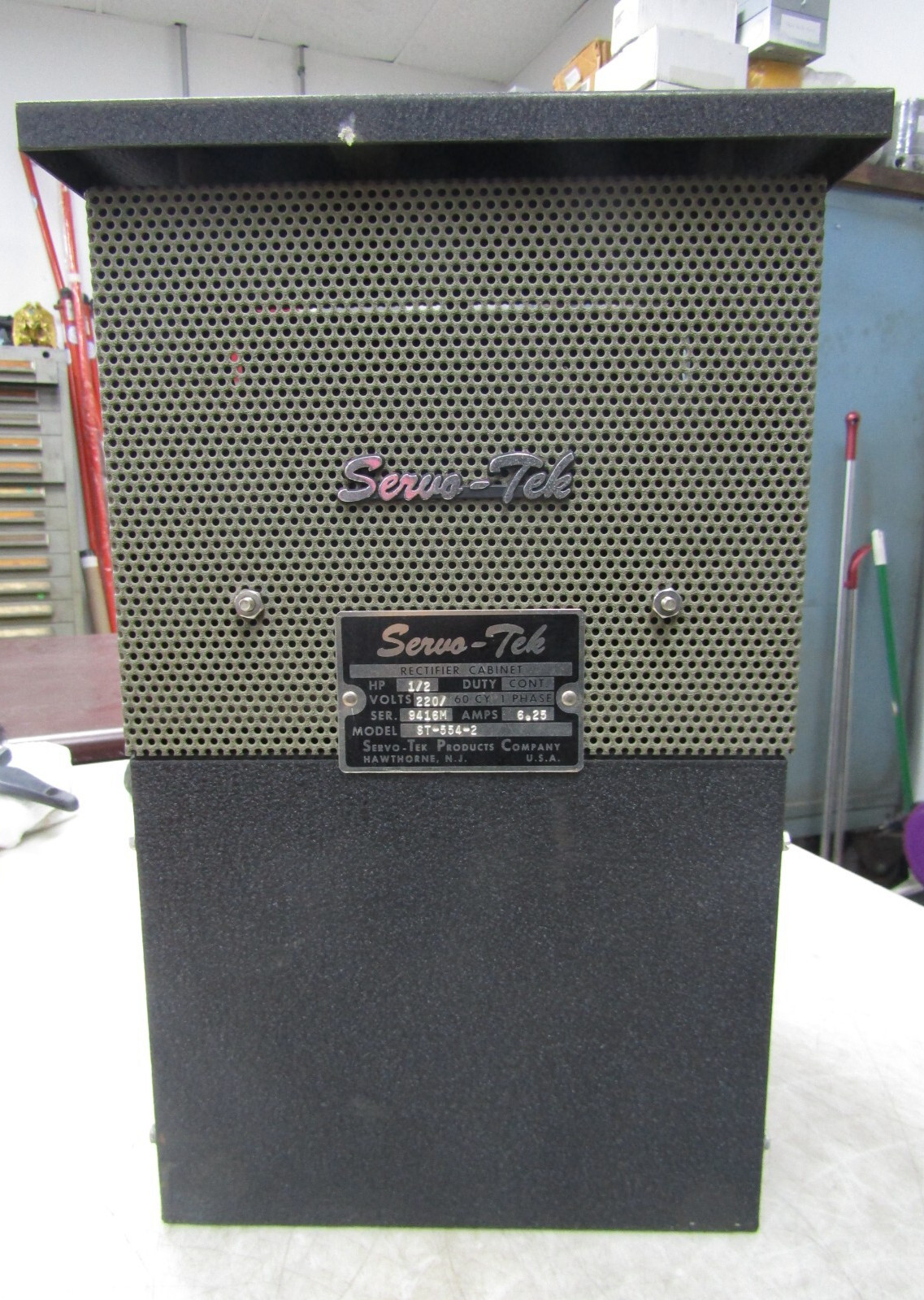 💥SERVO-TEK 1/2 HP RECTIFIER CABINET 220 VAC 60 CYCLE 1Ø 6.25 AMP ST-554-2