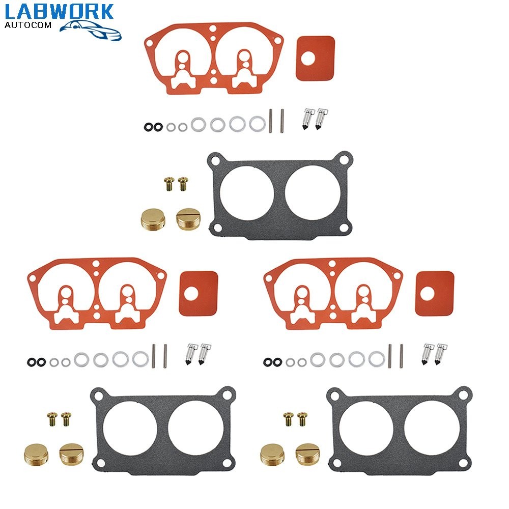 3 Pack Carburetor Rebuild Kit For Outboard V-6 150 175 200 225 HP 86-95