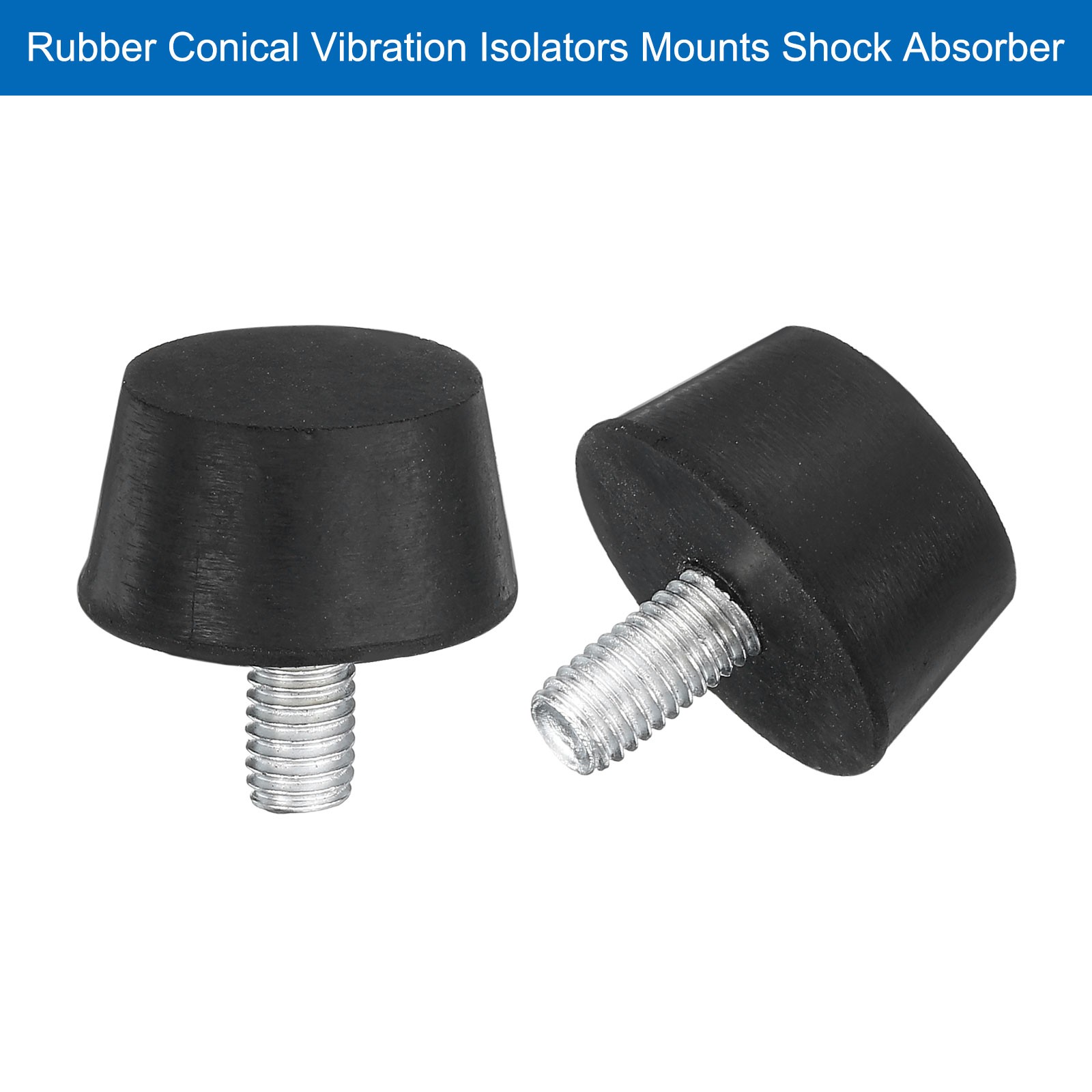 8Pcs Thread Levelling Feet, 1.18″x0.63″ with M8x15mm Studs, Black