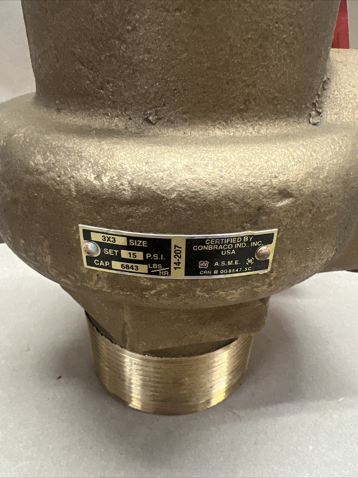 Conbraco 3″ Inlet, 3″ Outlet, High Capacity Steam Valve 15 Max psi, Bronze