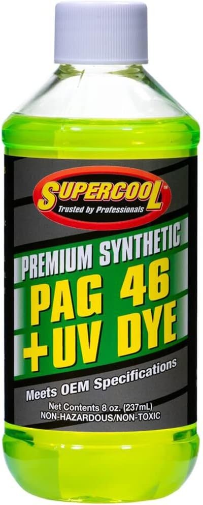 TSI Supercool A/C Comp Lube, UV Dye, 8 Oz, Flsh PNT 442 F, red/Yellow Tint