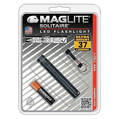 MAG-Lite SJ3A016 Solitaire LED AAA Flashlight, 47 Lumens, Black