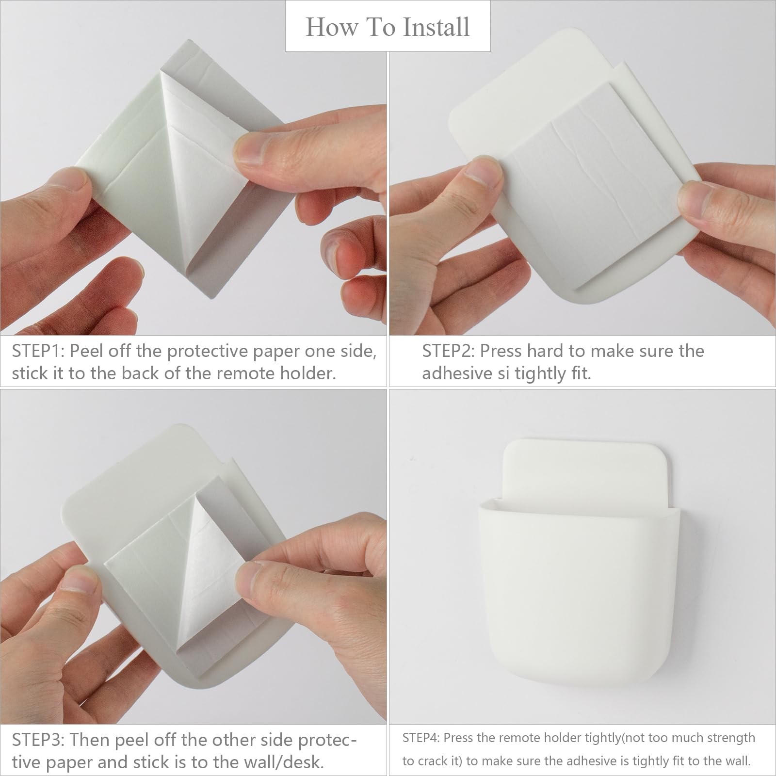 noonebutyou 3 Pcs Remote Control Holder Wall Mount Self Adhesive White