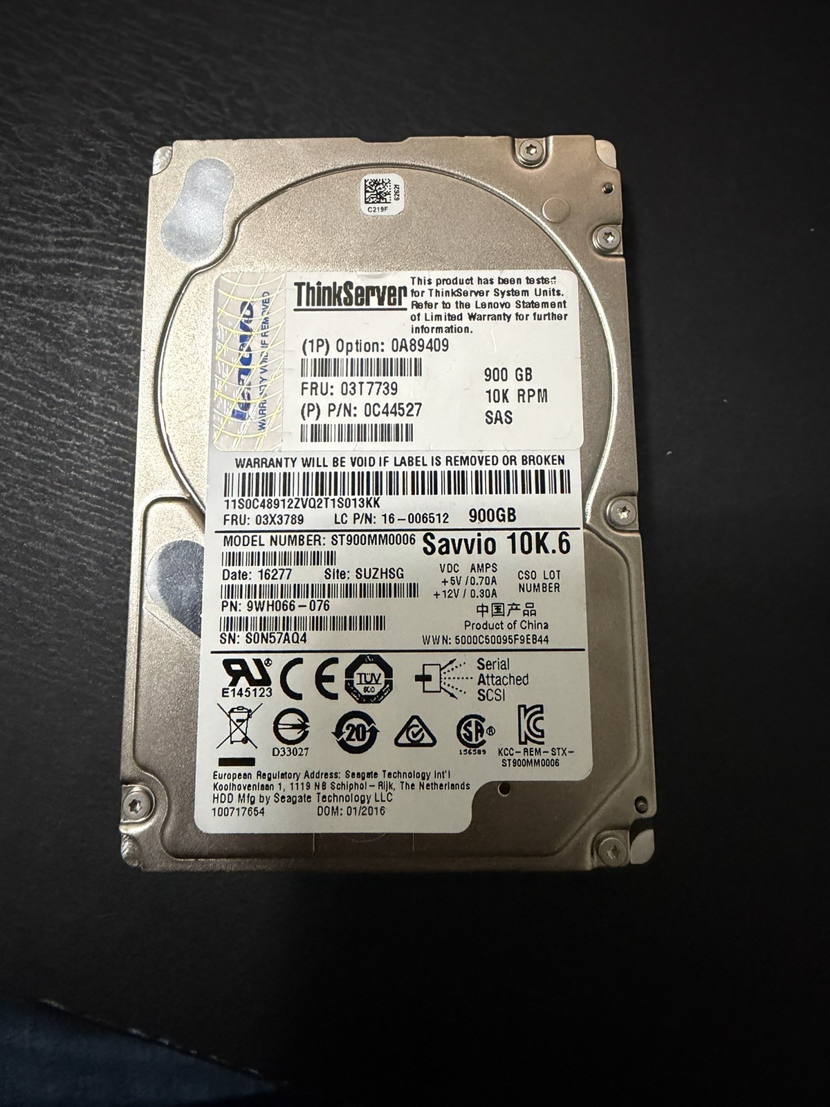 LENOVO 0A89409 Hard Disk Drive 900GB 6GB/s 10K 2.5″ SAS