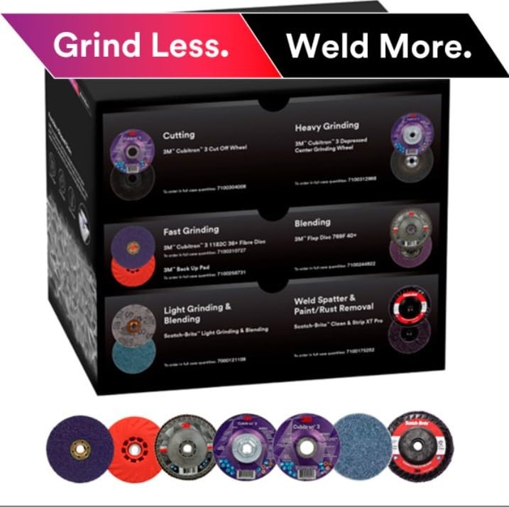 3M Grind Less Weld More Promo Kit, 67115, 4-1/2 in Discs, 16 Piece Welding Ki…