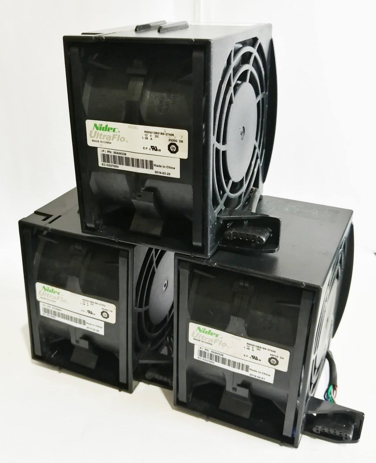 Nidec UltraFLo Fan Module 12VDC R80W12BS1B9-07A05 PN:00AM338 – LOT of 3