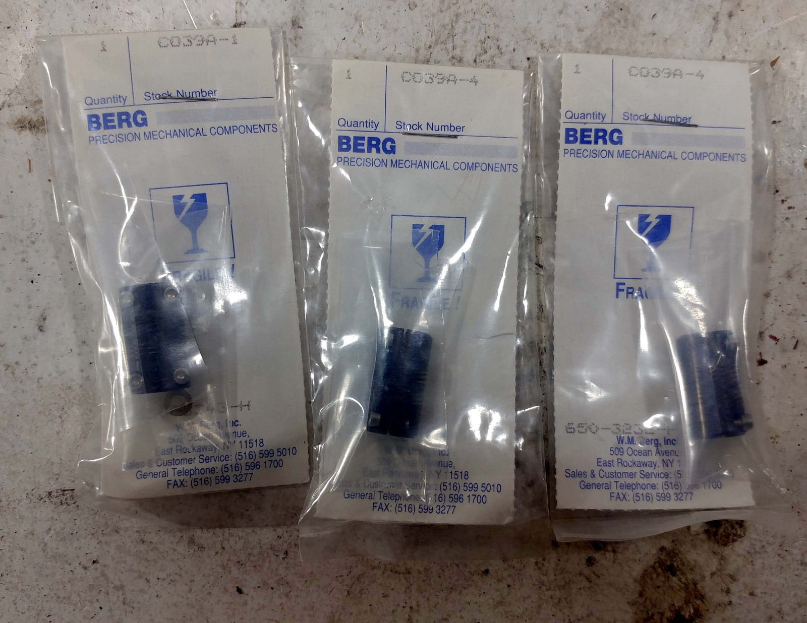 3 NEW BERG C039A-1 SIX BEAM FLEXIBLE COUPLINGS NIP ***MAKE OFFER***