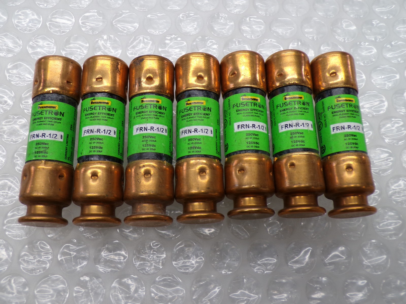 BUSSMANN FRN-R-1/2 FUSE GREEN LOT OF 7 NSNP