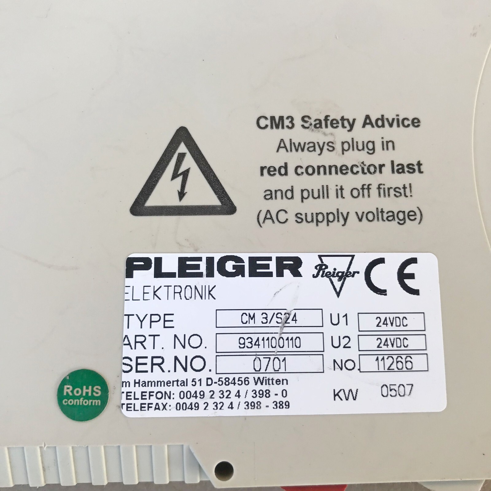 Pleiger CM3/S24 Control Module 9341100110