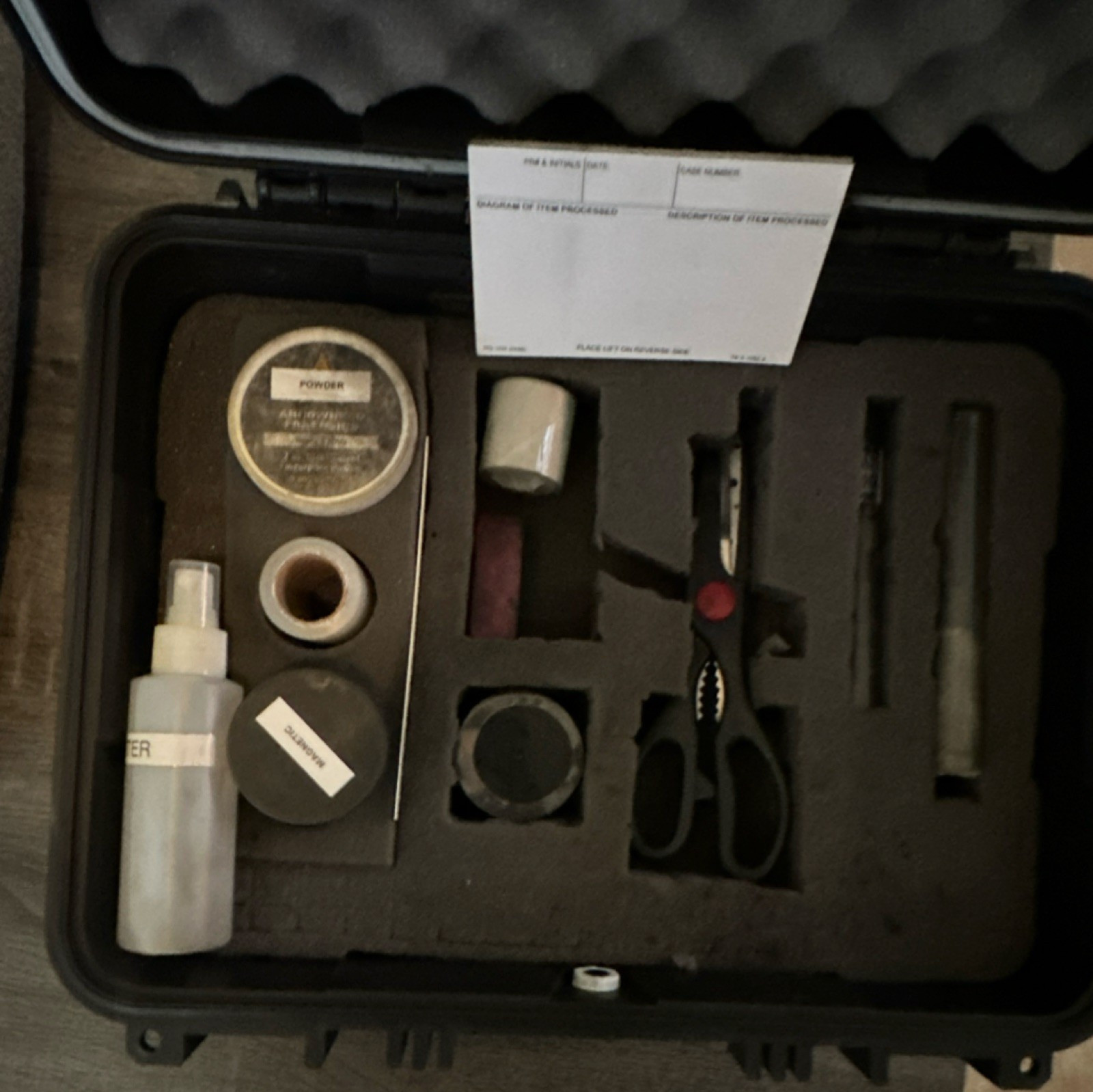 Fingerprint Powder Kit with Scissors, Spray Bottle, Tape, Tools, and Accessories
