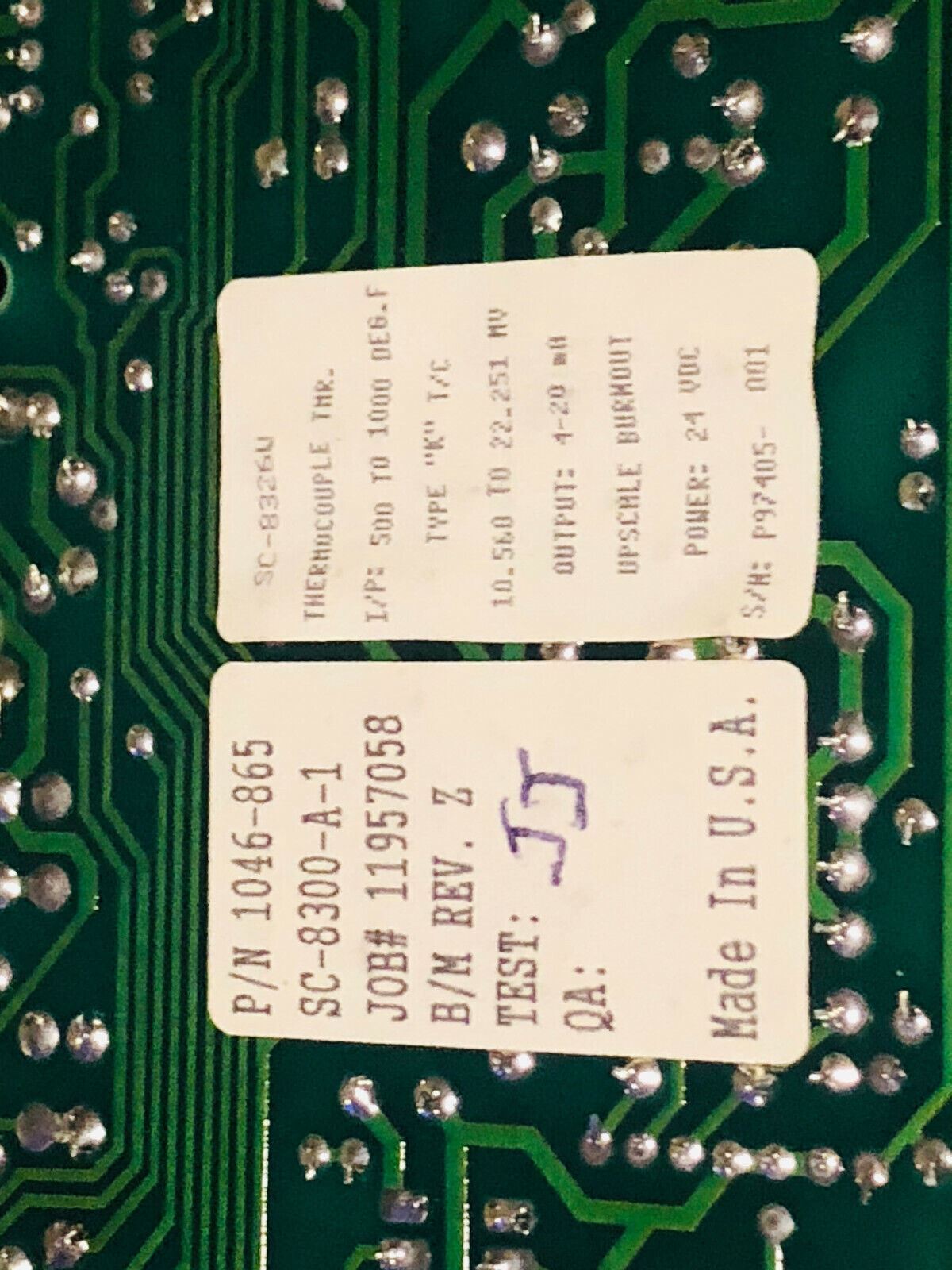 ABB RIS SC-8326W 1046-865 Thermocouple Transmitter Card MOD 300 DCS SC-8300
