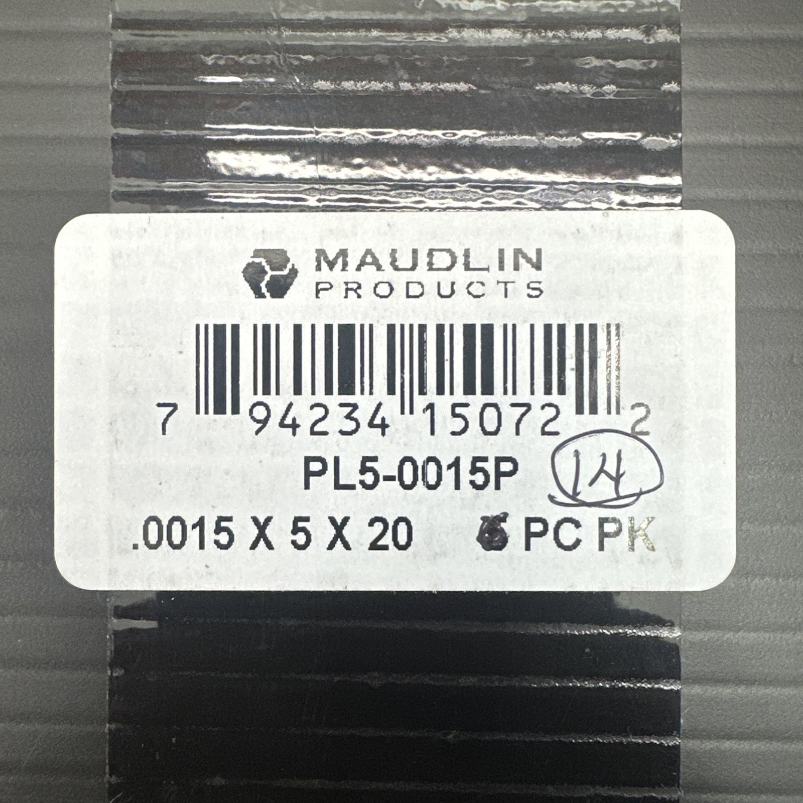 Maudlin PL5-0015P Purple Plastic Shim Stock Sheets, 14×5″W x 20″L x 0.0015″H