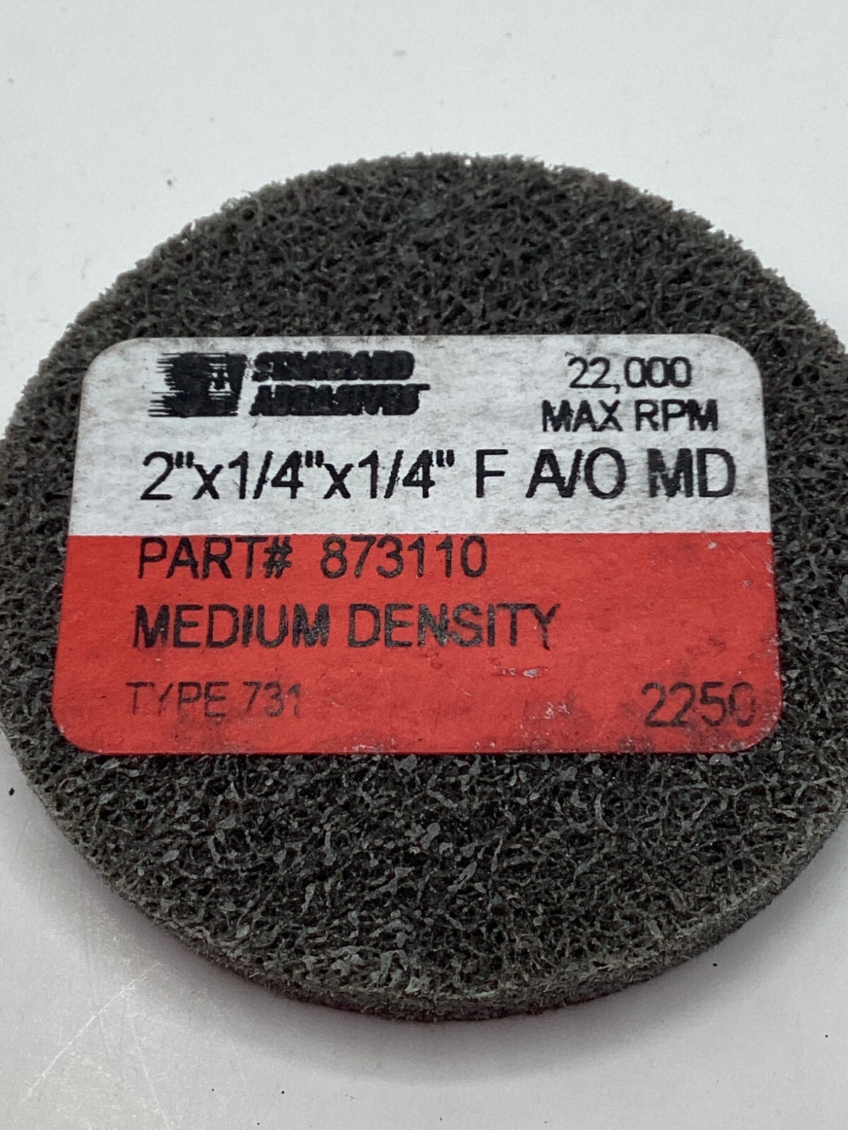QTY 9 Standard Abrasives 2″x1/4″x1/14″ F AO MD 873110 Medium Density Type 731