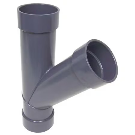 Plastic Supply Pvcw04 4″Dia 17.75″L 45 Degrees Pvc Wye Branch, 4 In Duct Dia,